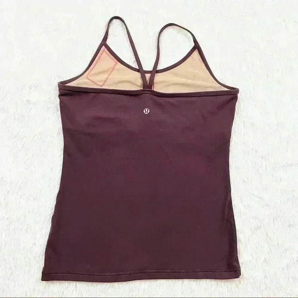 Lululemon Burgundy Spaghetti Strap Lined Compression Athletic Yoga Tank - Picture 2 of 10